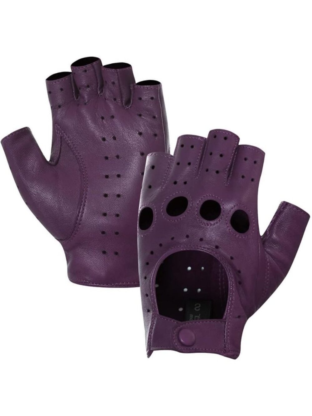 Stylish Women's Lambskin Leather Fingerless Gloves - Unlined Half Finger Driving